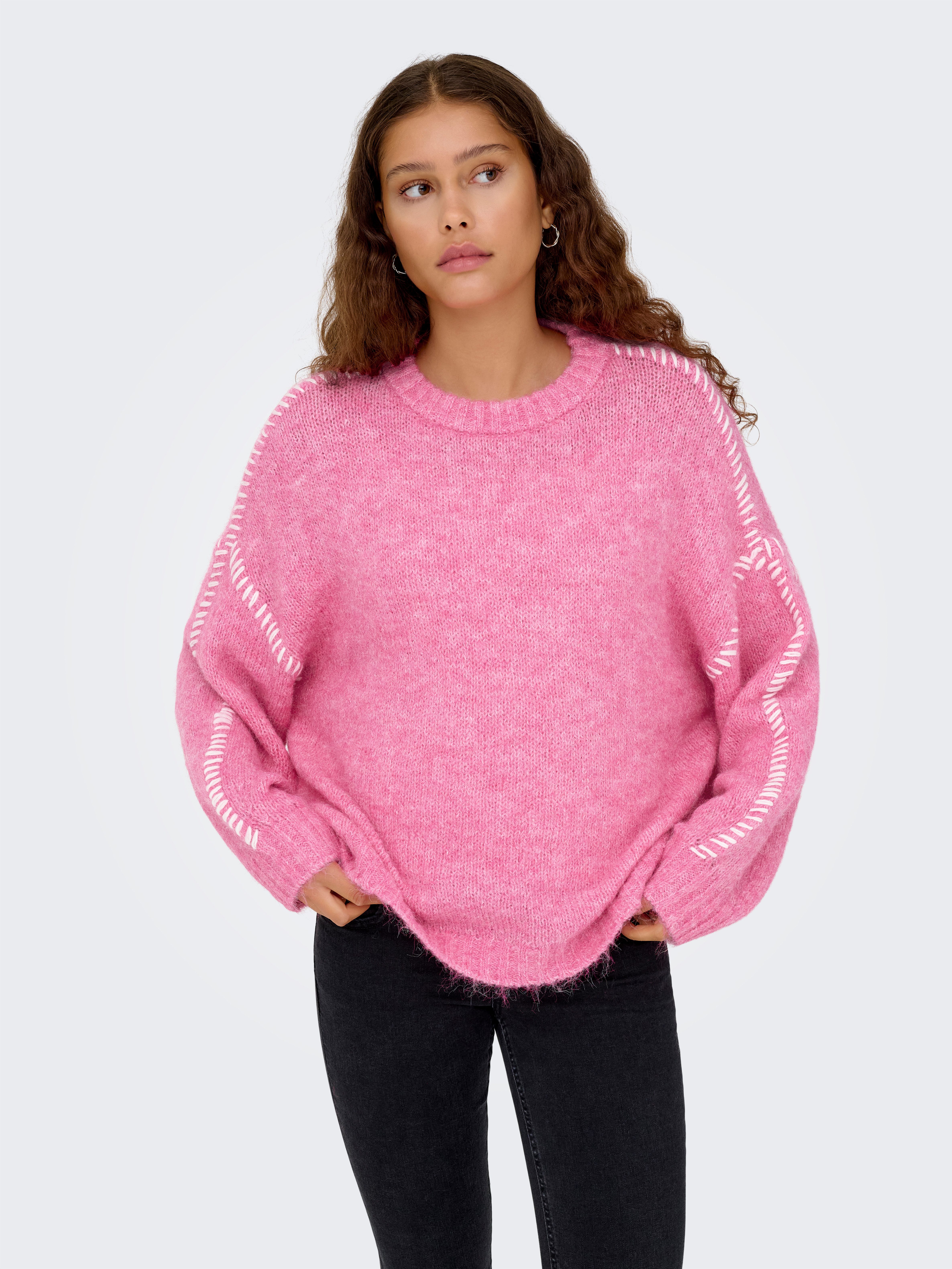 JDY Rundhalspullover JDYZOEY LIFE L/S ON STITCH PULL KNT NOOS mit dekorativ günstig online kaufen