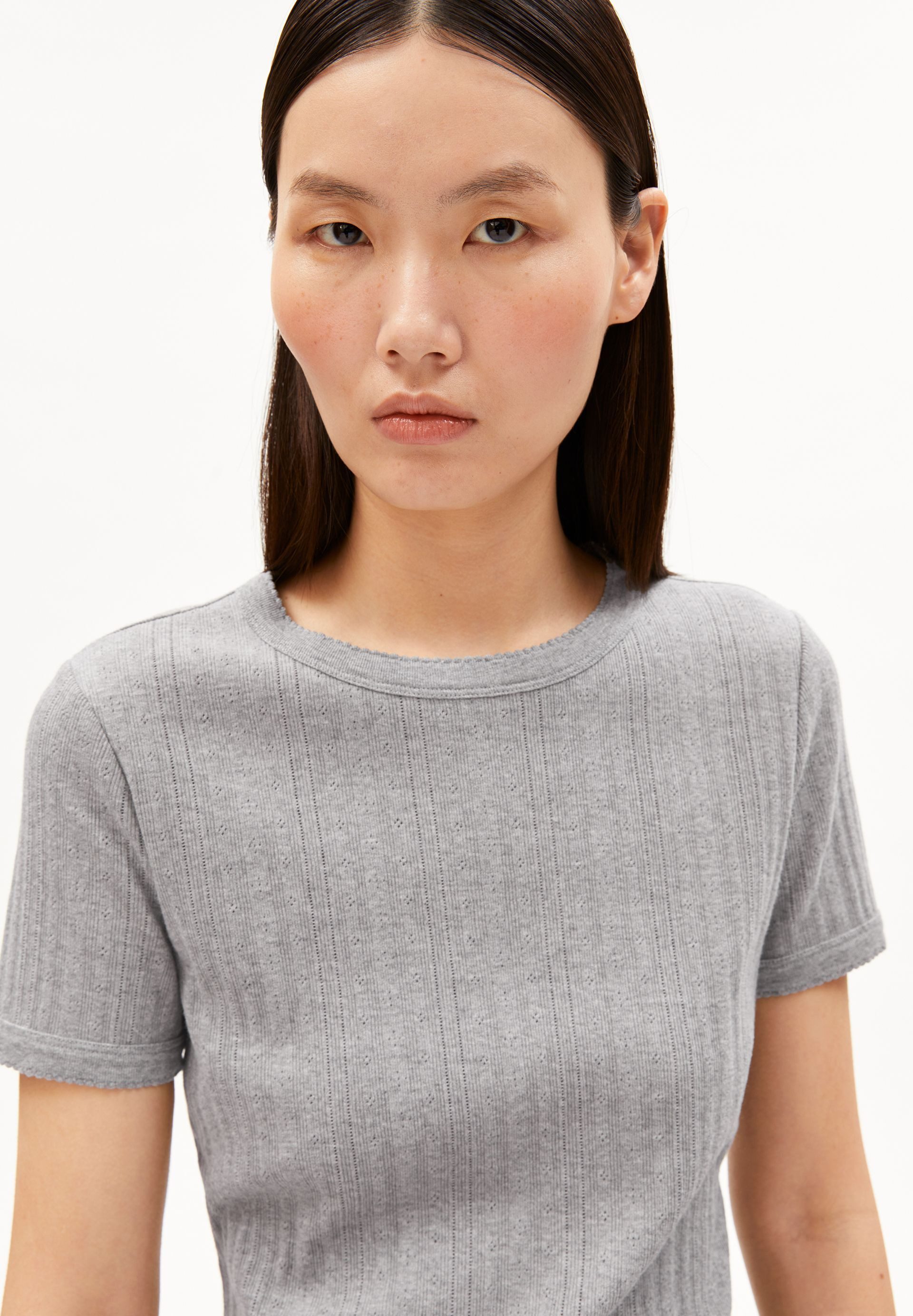 Armedangels T-Shirt POINTELLE 100% Bio-Baumwolle Slim Fit