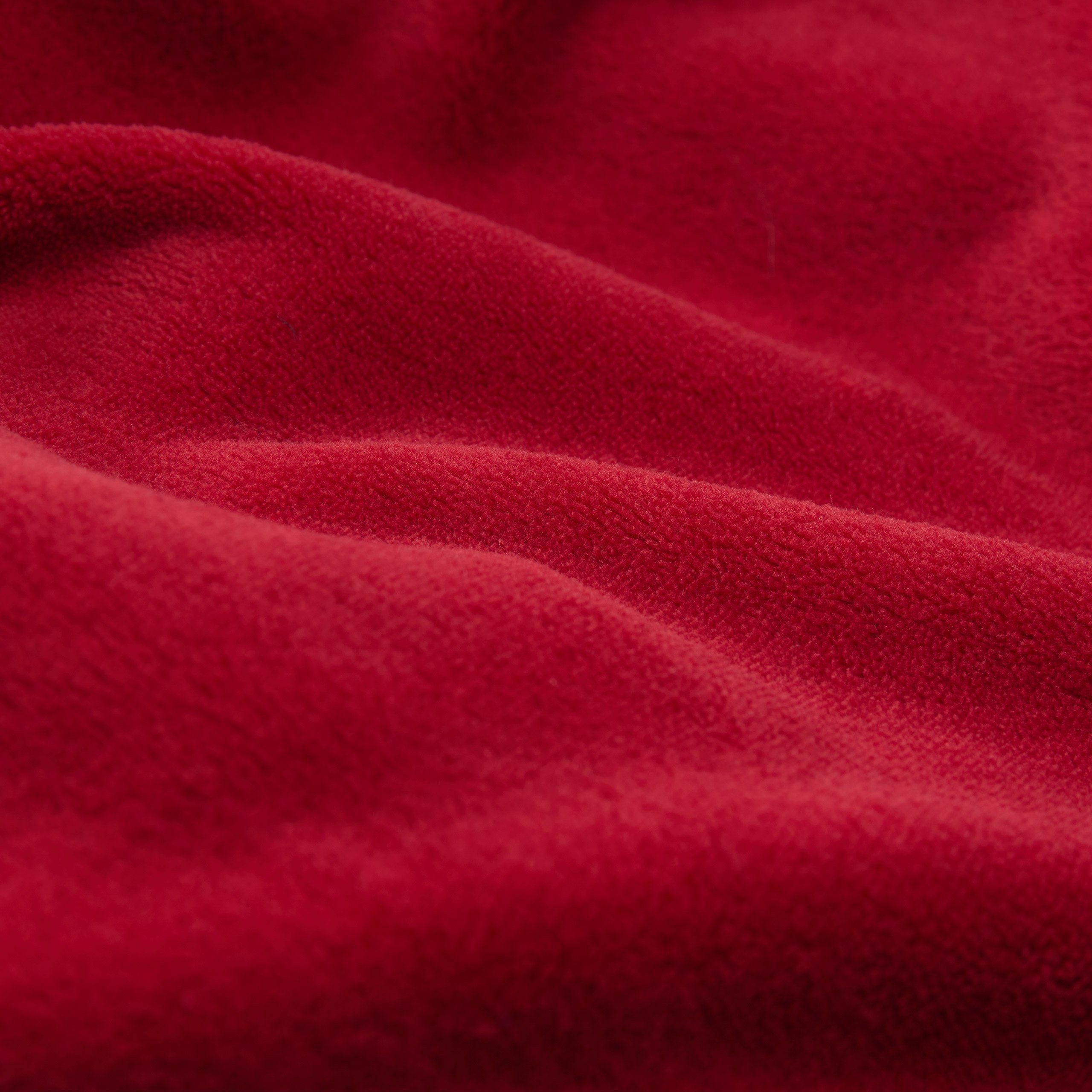 Fleece, & mit Mikrofaser Damen Rot Herren Luxury Coral Kapuze, Langform, Lumaland Mikrofaser Farben S-XXL verschiedene Polyester Bademantel Bademantel