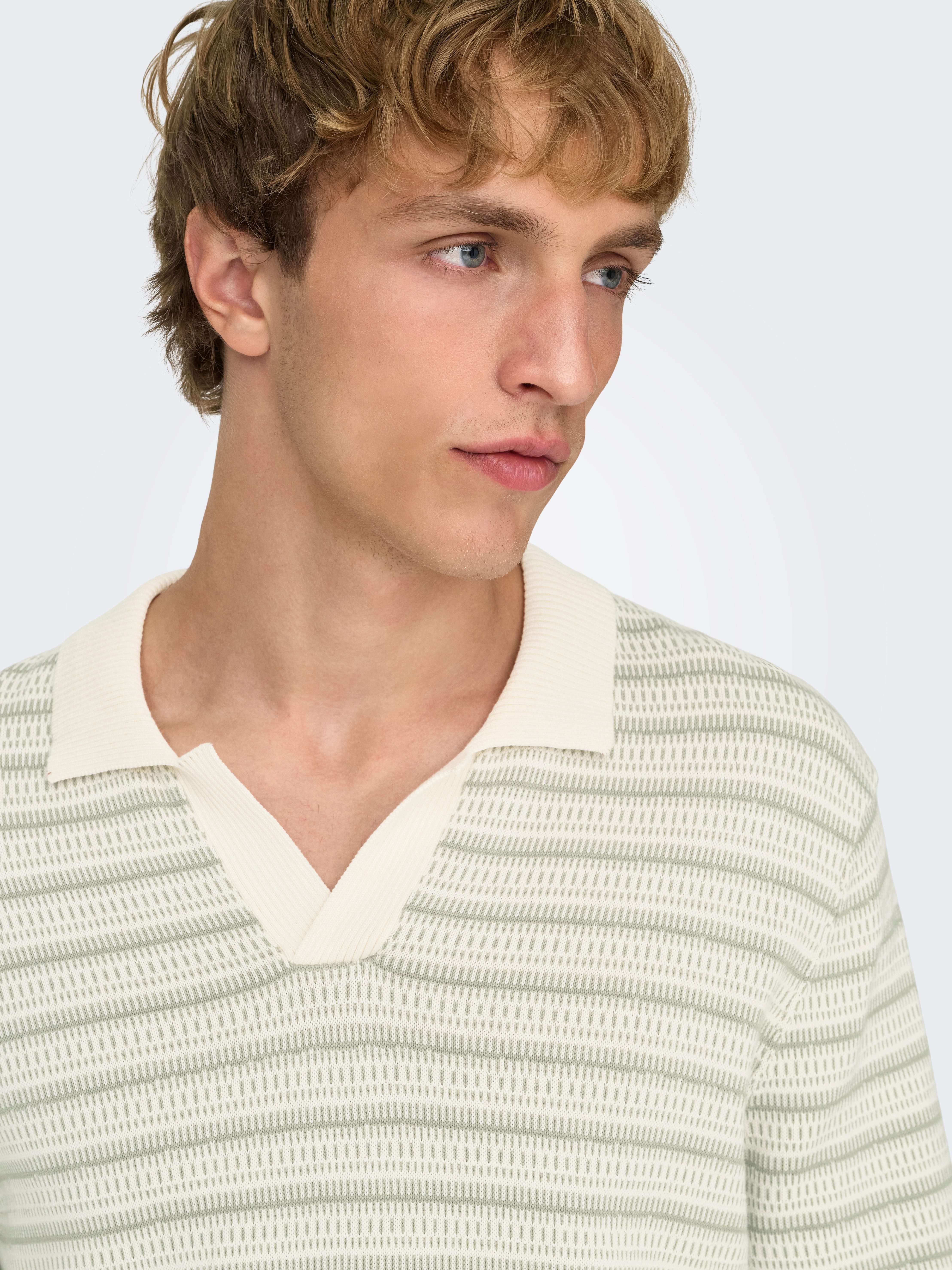 ONLY & SONS Polokragenpullover ONSTILO REG SS SPLIT NECK KNIT NOOS Baumwolle, regular fit