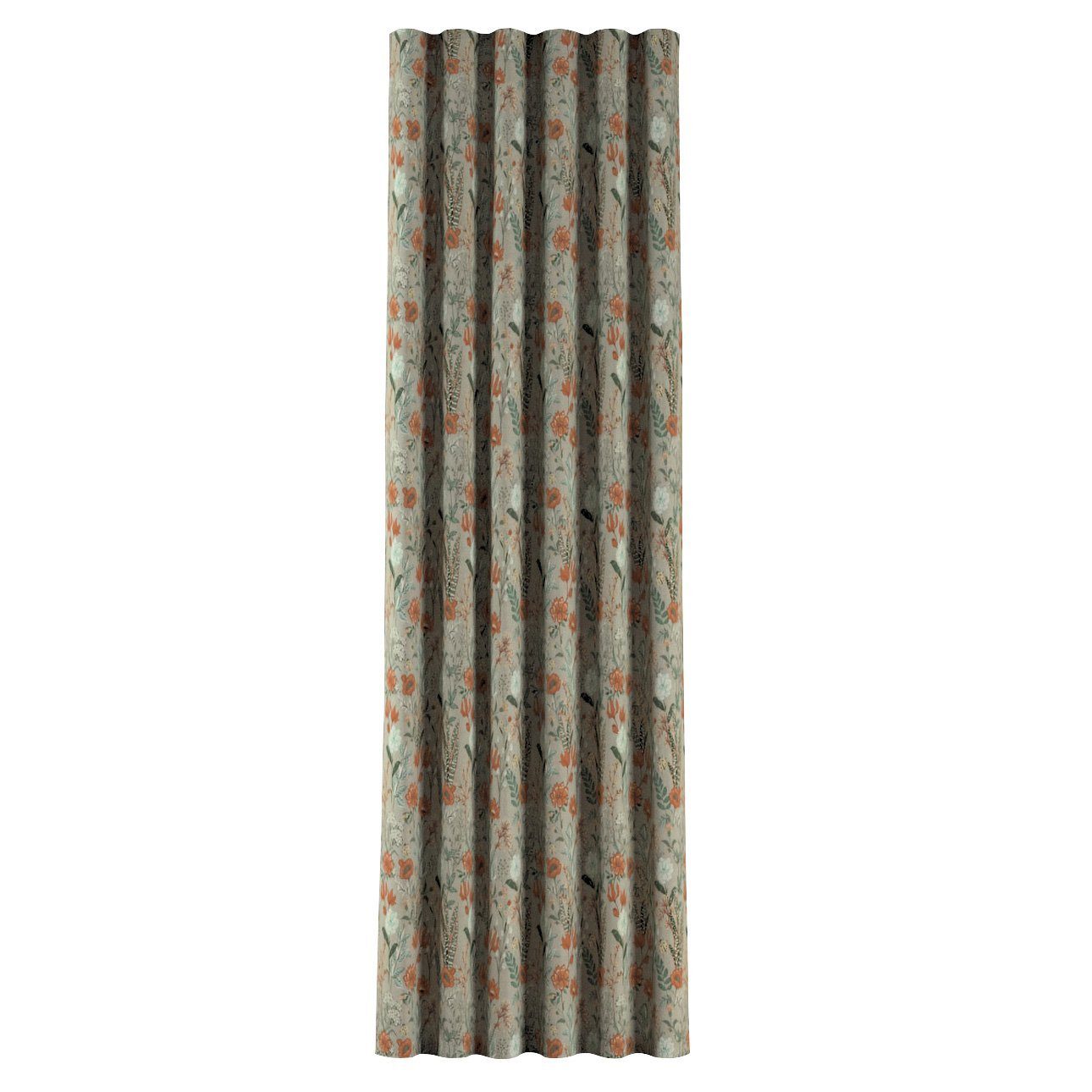 100 65 x grau-orange-grün Dekoria Wellenvorhang cm, Vorhang Flowers,