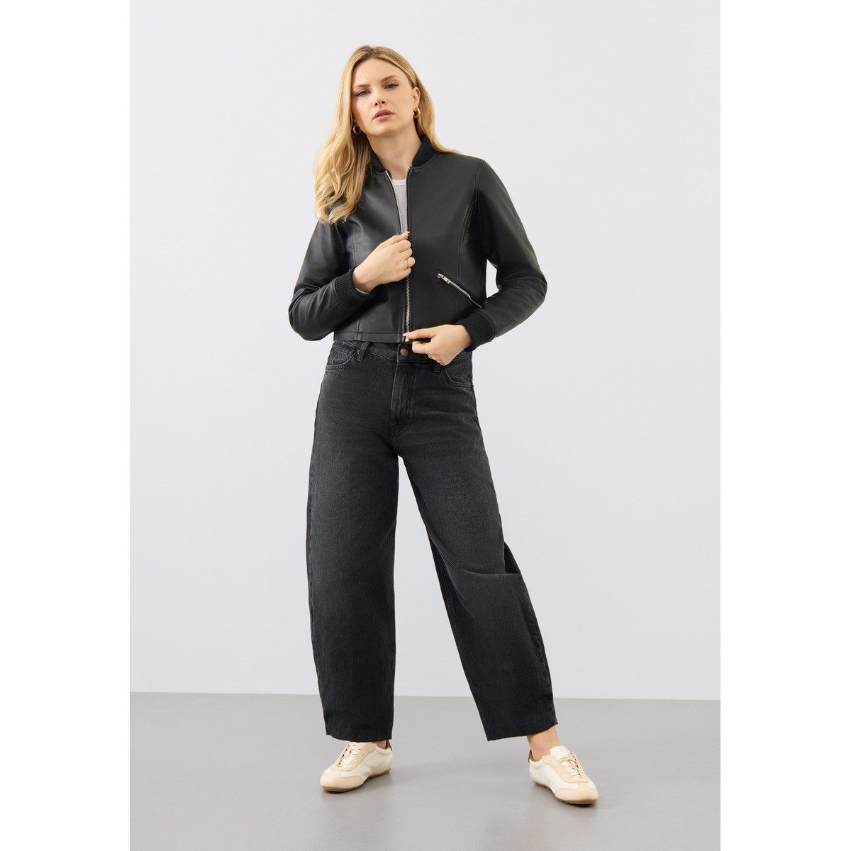 Bolongaro Trevor Lederjacke Darcie Bomber Damen Bomberjacke, Freizeitjacke, Blazer, Pufferjacke, Übergangsjacke