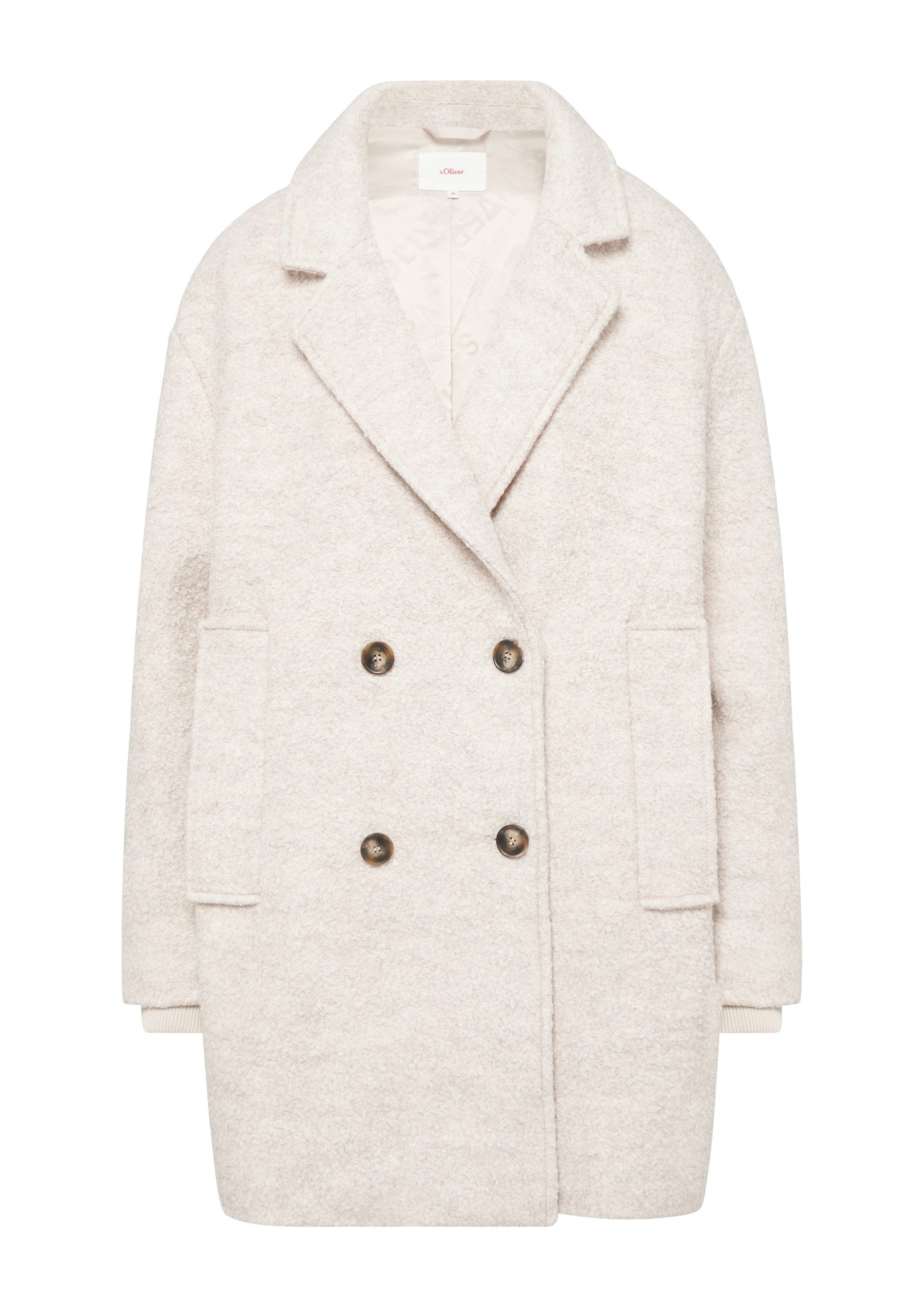 s.Oliver Funktionsmantel Outdoor-Mantel Bouclé-Mantel im Relaxed Fit günstig online kaufen