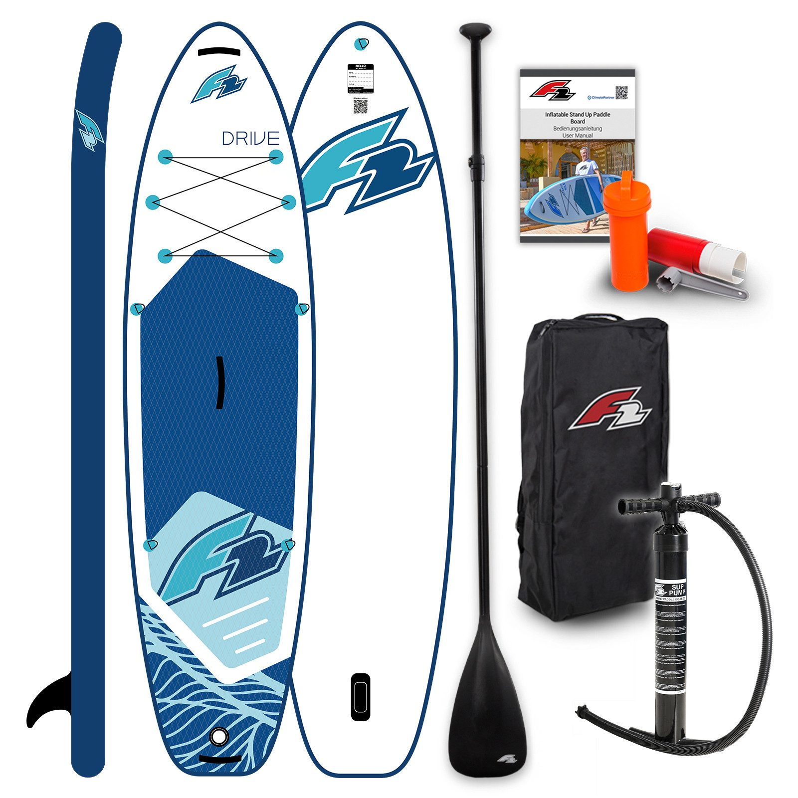 F2 SUP-Board F2 SUP Stand Up Paddle Board Drive 372cm 12,2 Weiss, Stand up paddle board