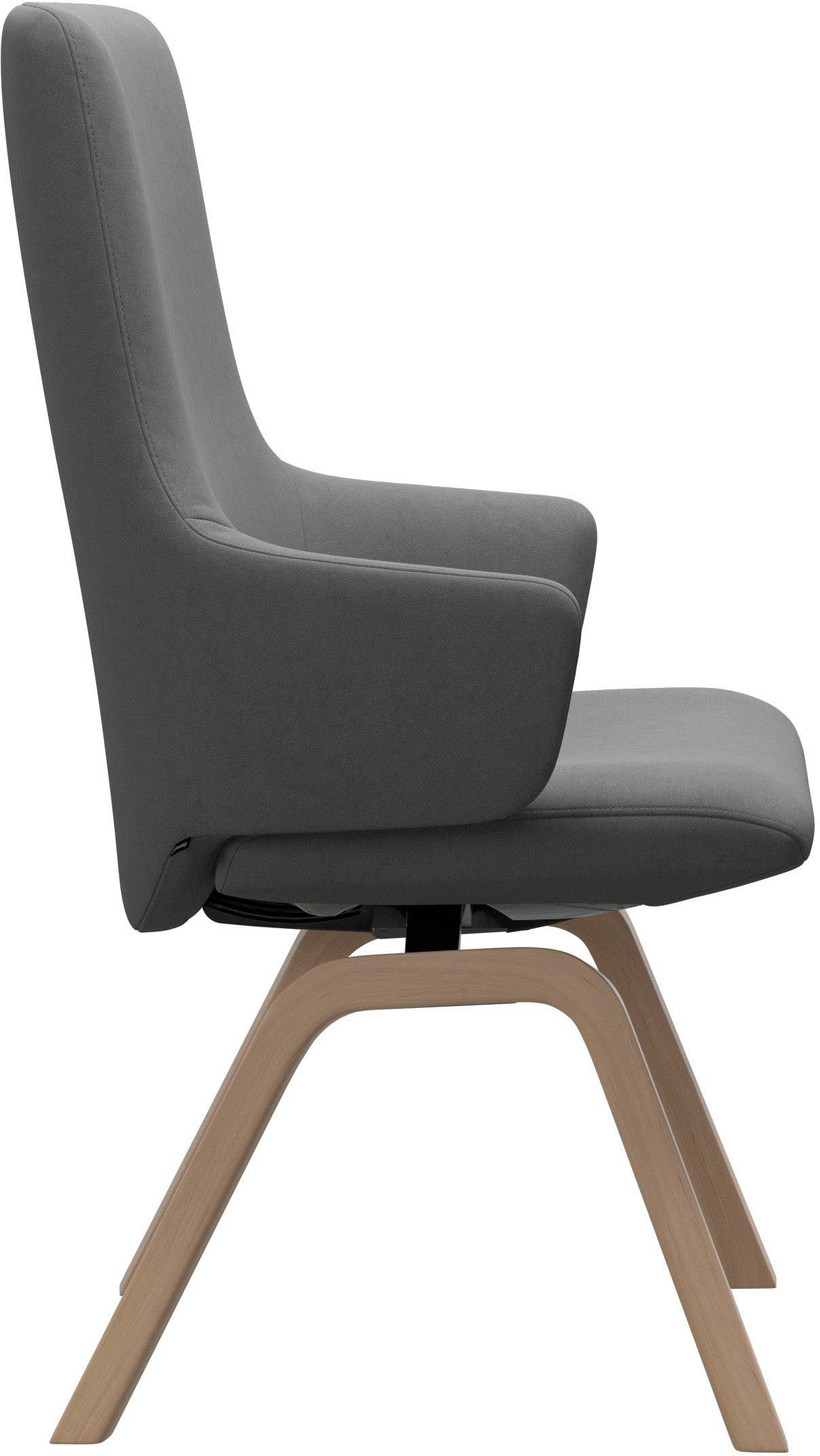 Stressless® Polsterstuhl Laurel, High Back mit Armlehne, Größe L, mit schräggestellten Beinen in Eiche