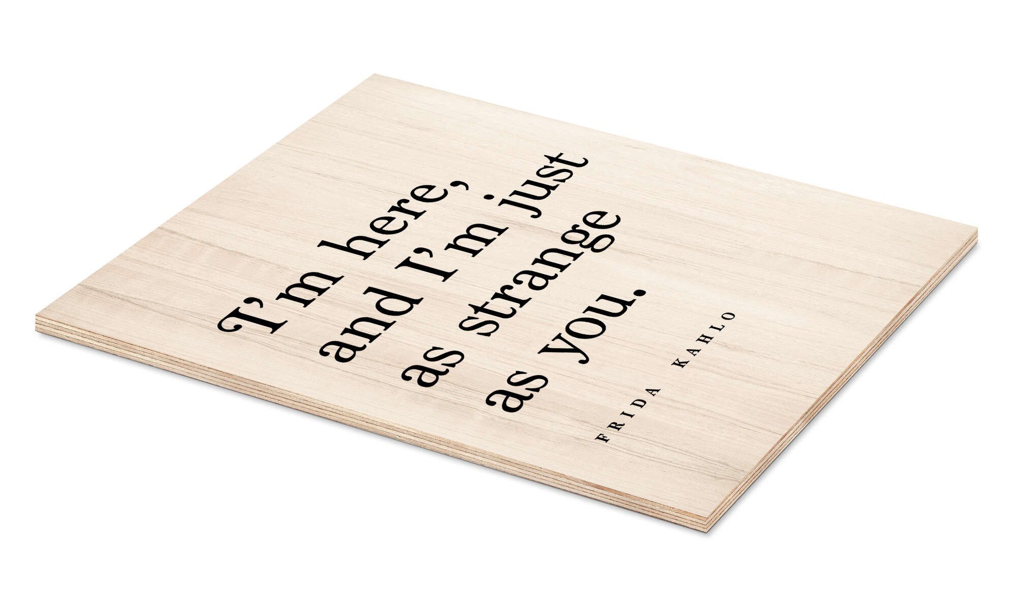 Posterlounge Holzbild Typobox, Frida Kahlo Zitat günstig online kaufen