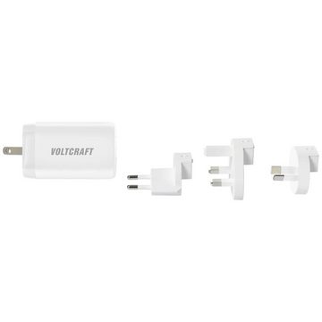 VOLTCRAFT 65 W USB-Reiselader GaN Reiseadapter, USB Power Delivery (USB-PD), mit Europa-Adapter, mit UK-Adapter