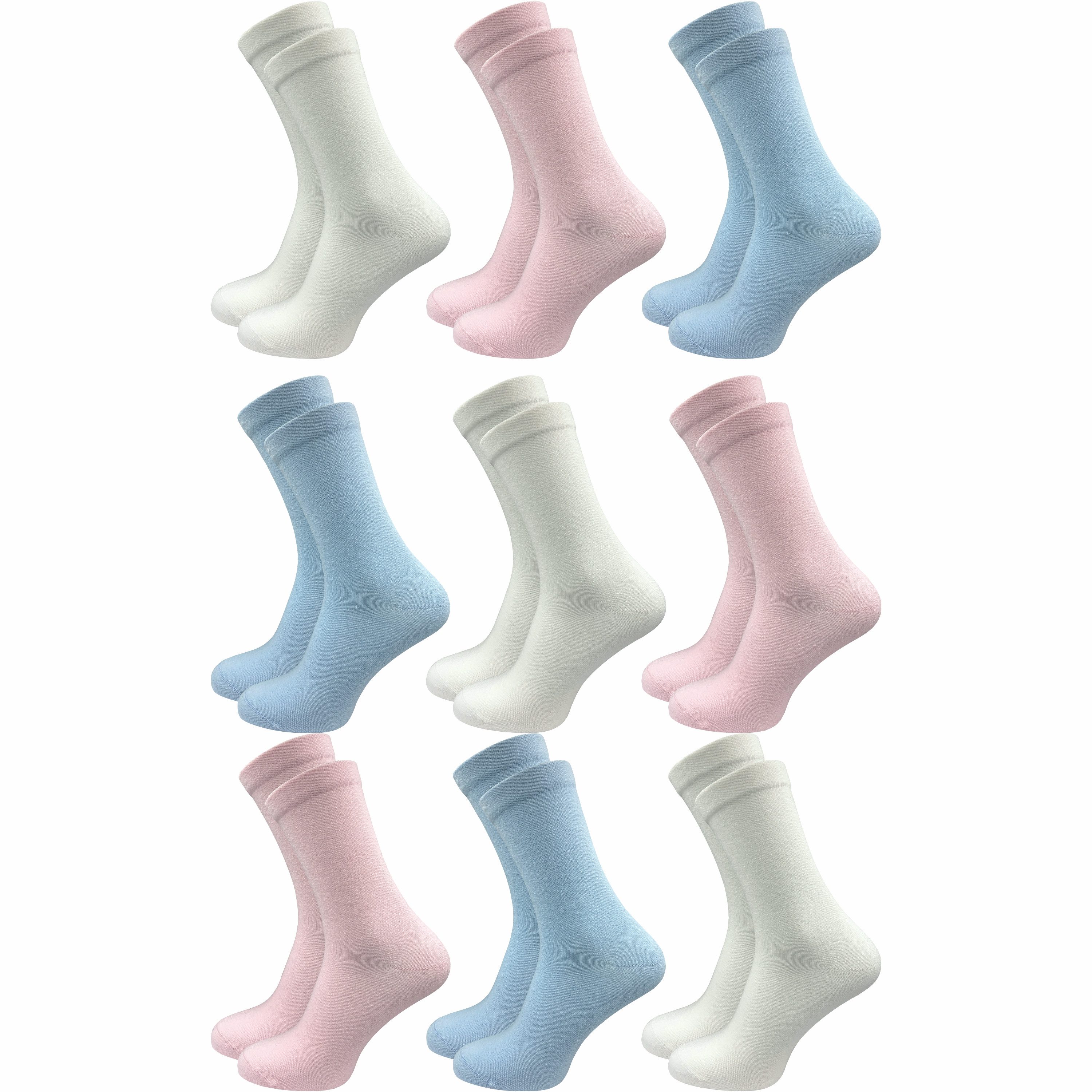 GAWILO Diabetikersocken für Damen - Ohne Gummibund - Ohne drückende Naht - Extra weit (9 Paar) Venensocke mit hohem Anteil Baumwolle sorgt für angenehmes Fußklima