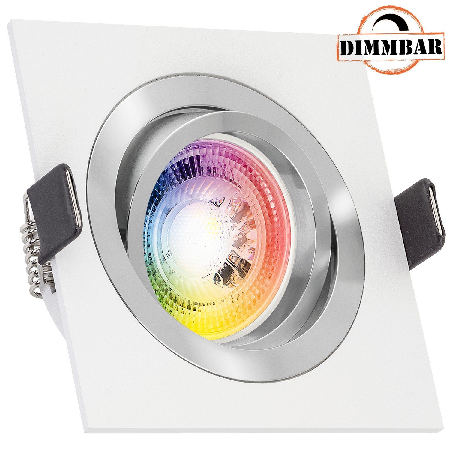 LEDANDO LED Einbaustrahler RGB LED Einbaustrahler Set GU10 in weiß mit 3W LED von LEDANDO - 11 Fa | Strahler