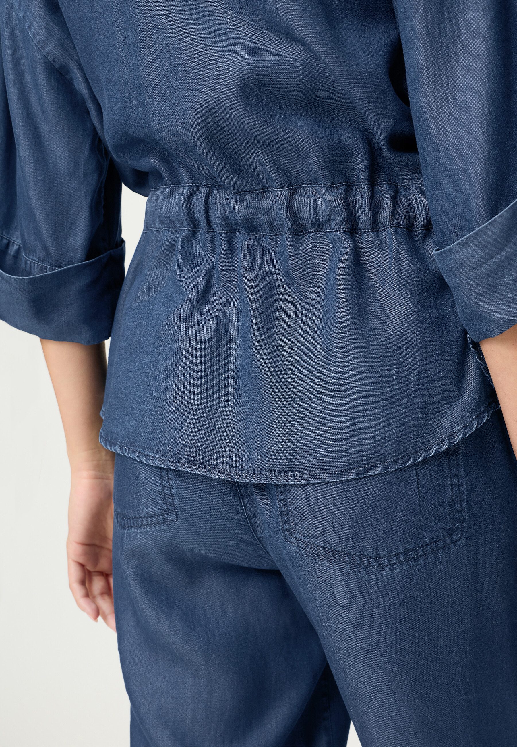 Olsen Kurzblazer Jacke mit Hemdblusenkragen und Reißverschluss