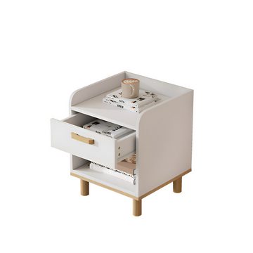 HIYORI Nachttisch Nachttisch Beistelltisch Minimalistisches Design Kindermöbel, mit einem Schublade und einem Fach Aufbewahrung Kiefer