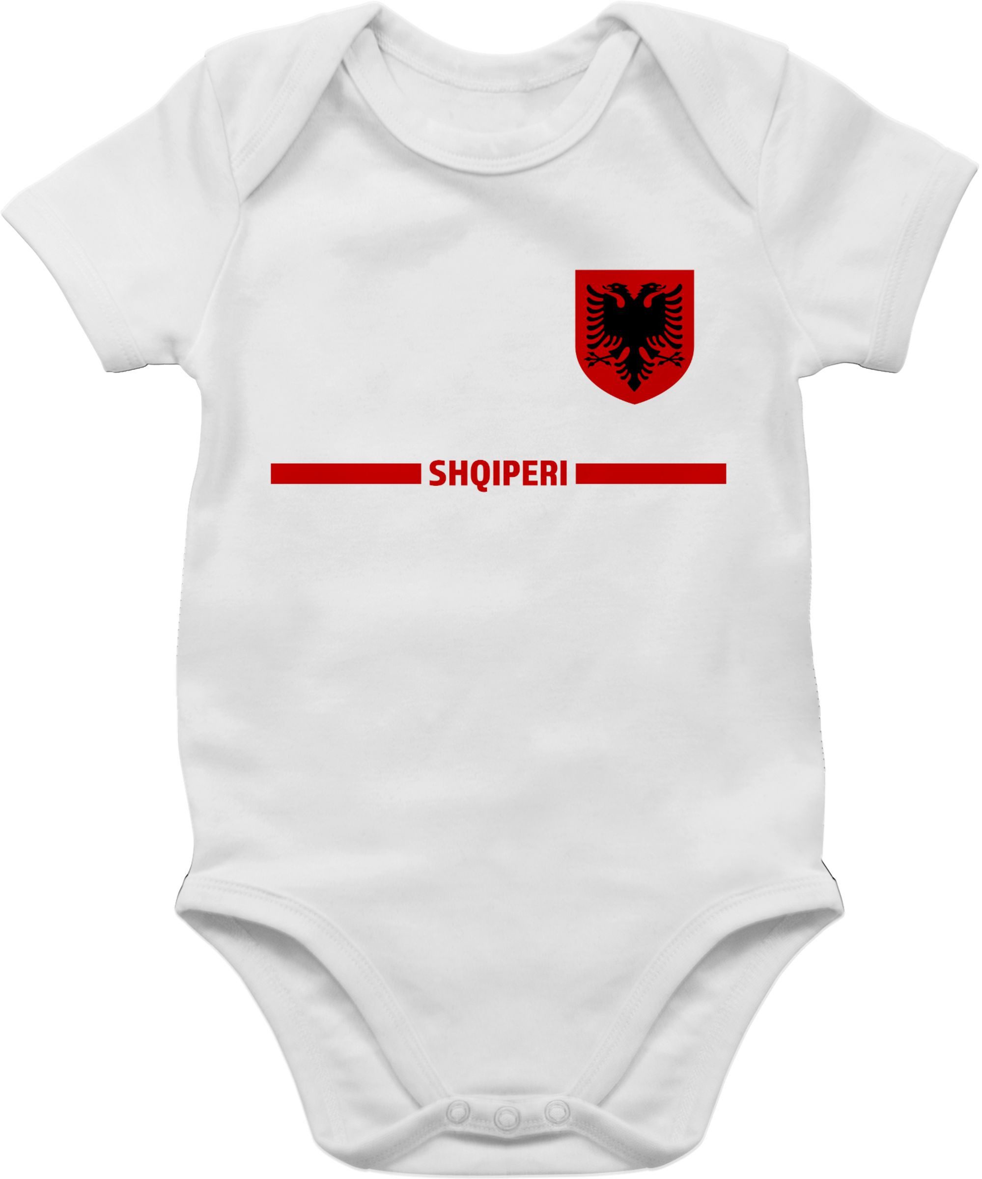 Shirtracer Shirtbody Albanien Trikot Wappen, Shqipëri mit Stolz, Albanisches Fan-Motiv 2026 Fussball WM Fanartikel Baby