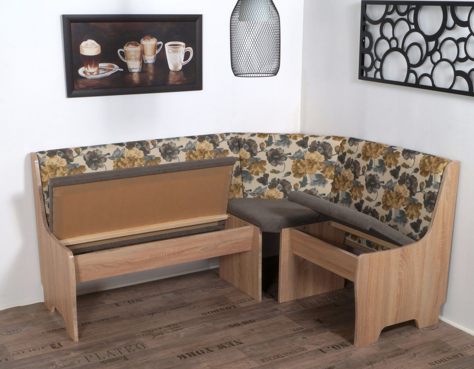 Eckbankgruppe Tisch, 2 Eiche Stühle), Stolebaenk Eckbank, 2 Stralsund Sonoma (Eckbankset, mit Tisch Küchenauszügen PEIBFLorenz,