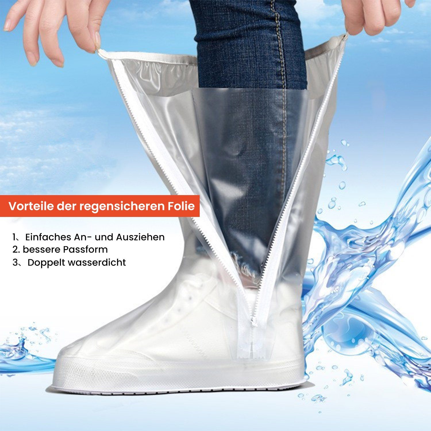 Schuhüberzieher Wiederverwendbare Wasserdicht wasserdicht Transparent Daisred Überschuhe Schuhüberzieher