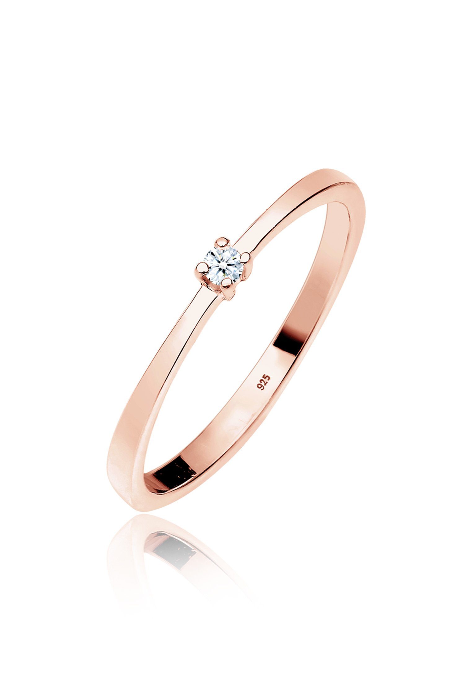 Elli DIAMONDS Verlobungsring Solitär Diamant Weiß (0.03 ct) 925 Sterling Si günstig online kaufen