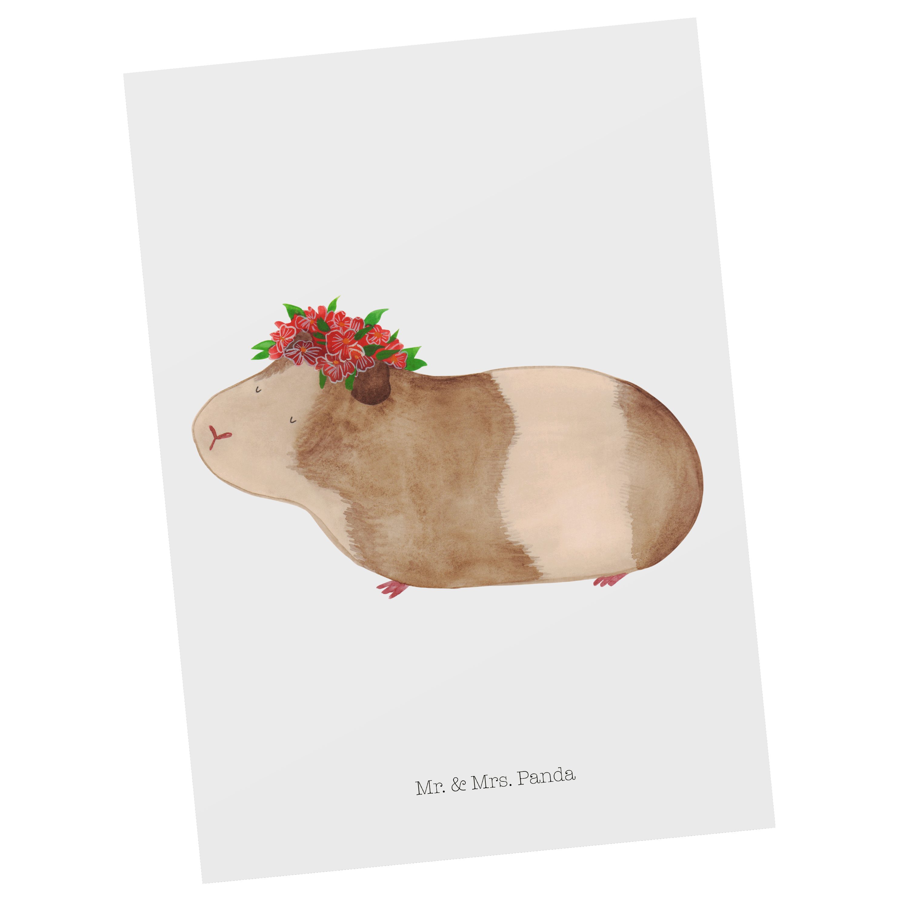 Mr. & Mrs. Panda Postkarte Meerschweinchen weise - Weiß - Geschenk, Karte, Wunder, lustige Sprüc