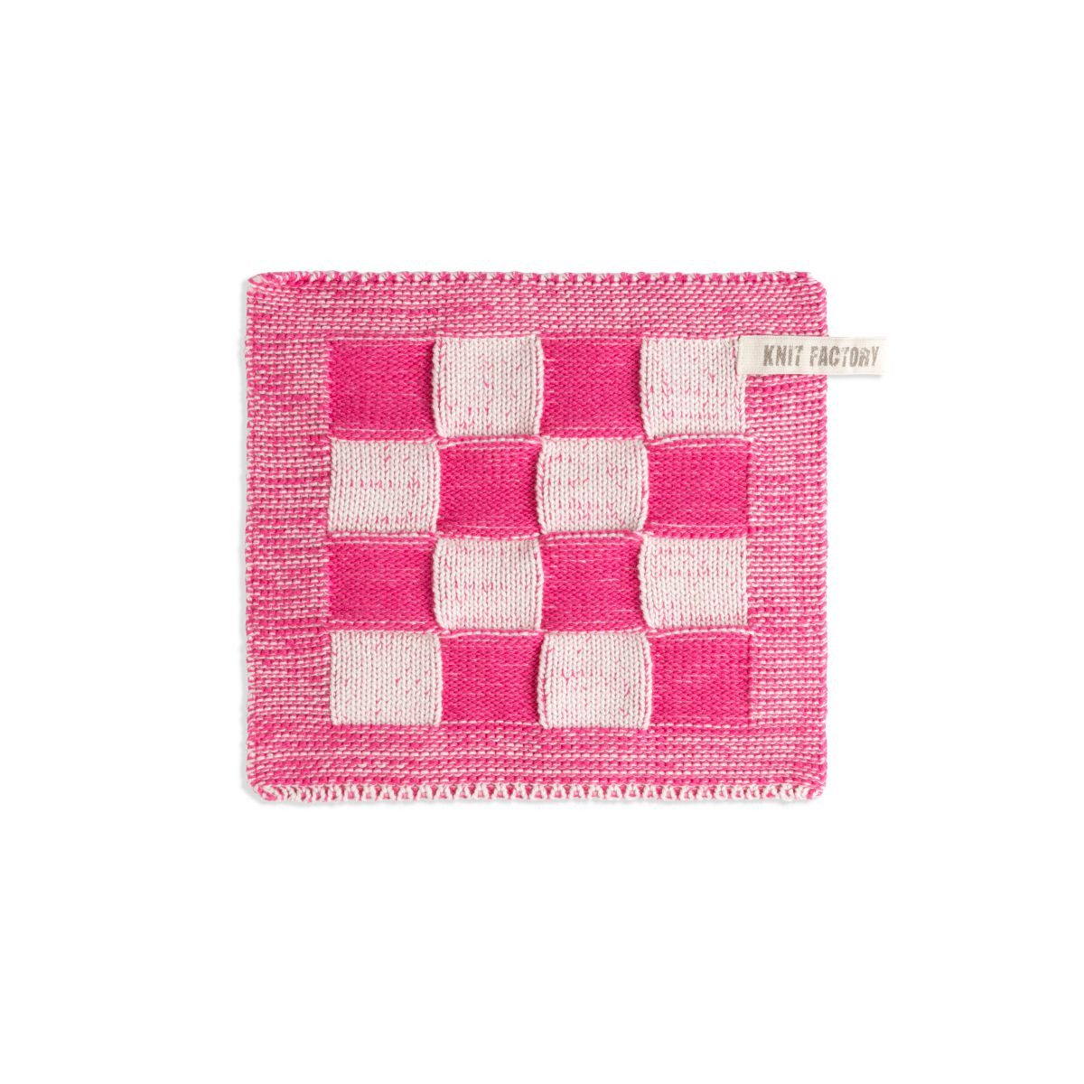Knit Factory Topflappen Topflappen Block Ecru/Fuchsia, (1-tlg)
