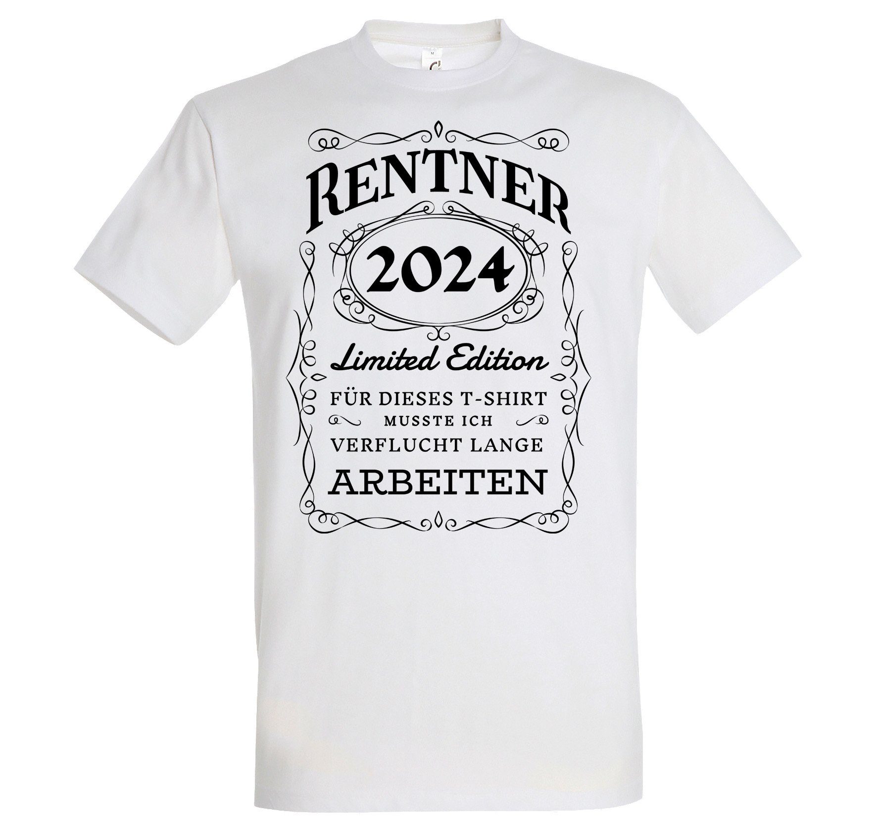 Youth Designz T-Shirt RENTNER 2024 Herren T-Shirt Rente Geschenk mit lustigem Spruch zum Ruhestand Weiss