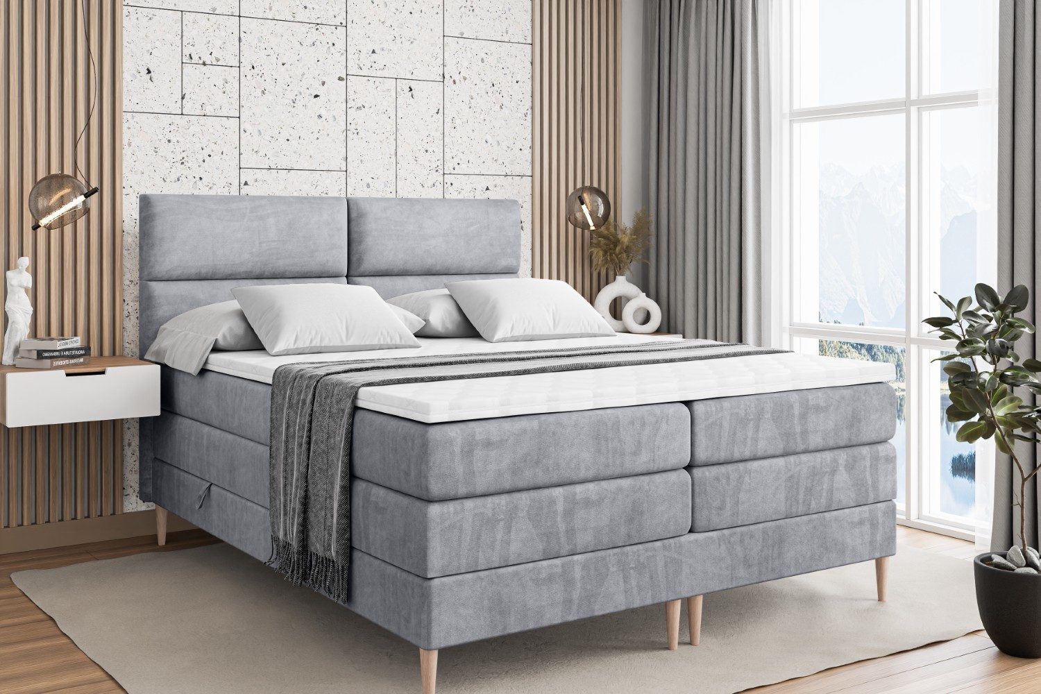 ALTDECOR Boxspringbett BOXI3-F KING (Multipocket-Matratze H4, günstig online kaufen