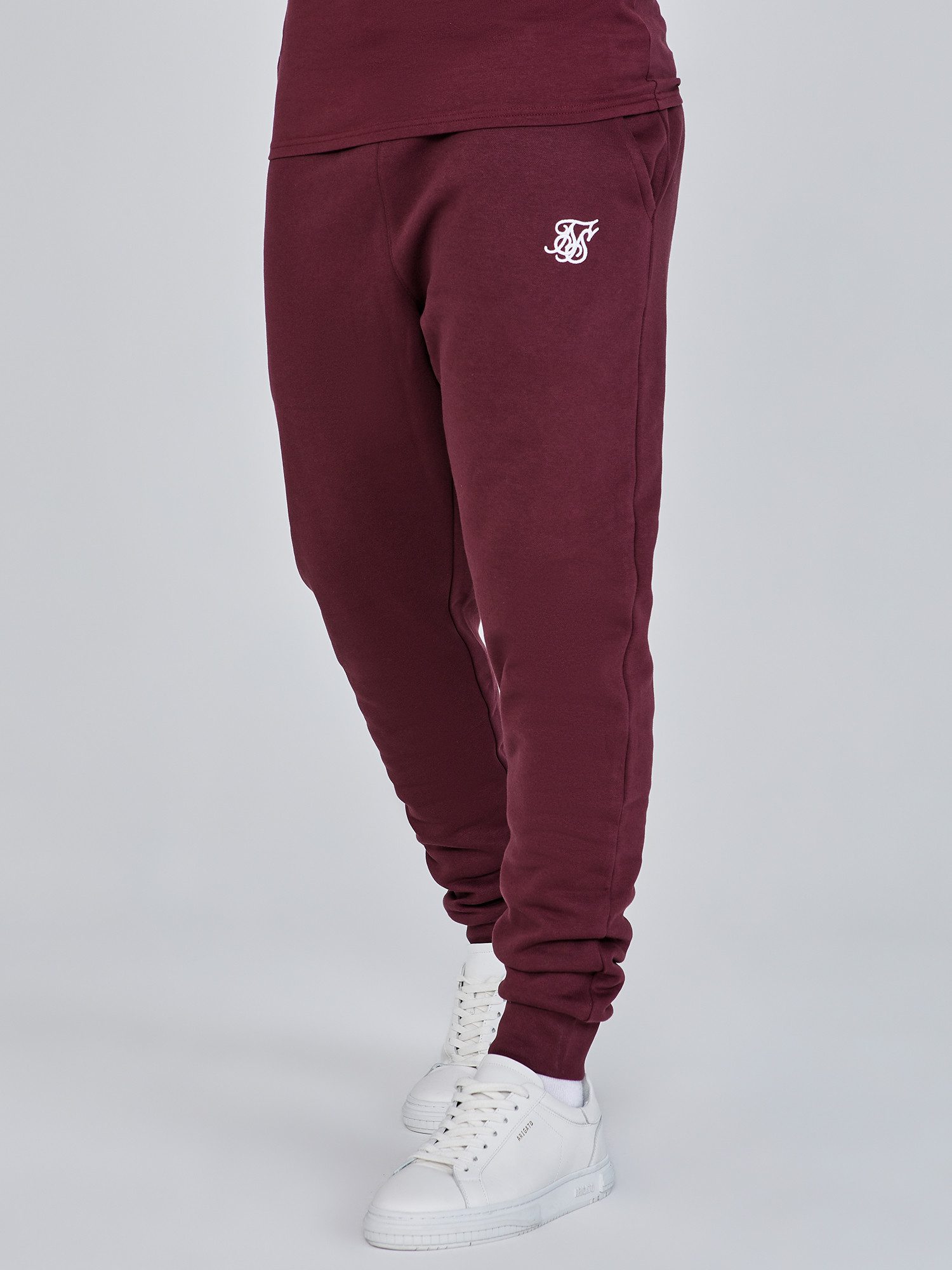 Siksilk Jogger Pants SikSilk Herren Bordeaux Essentials Jogginghose