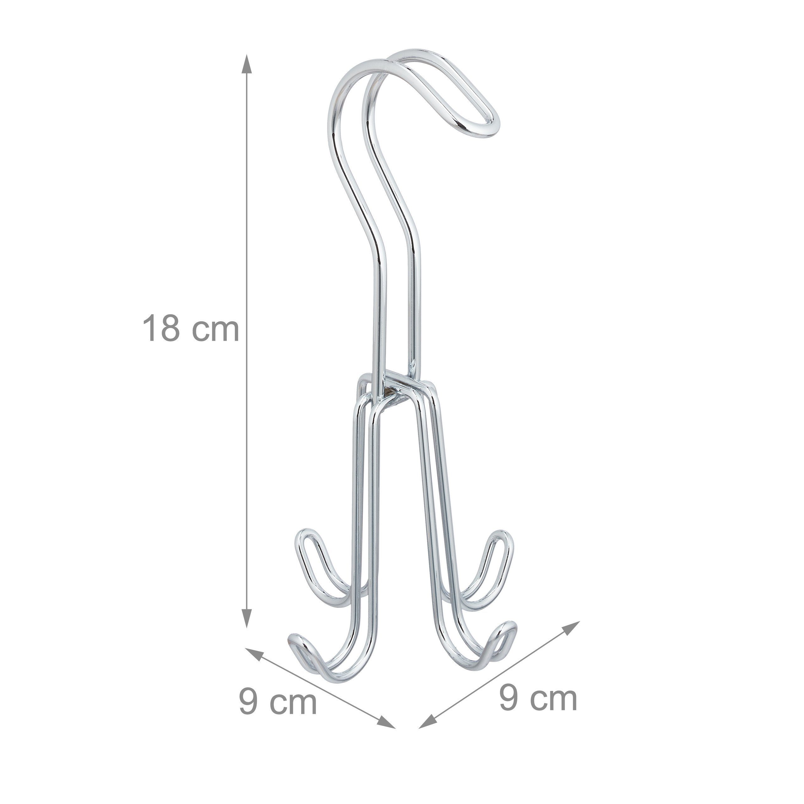 x silber Kleiderschrank Gürtelhalter 4 relaxdays Gürtelbügel