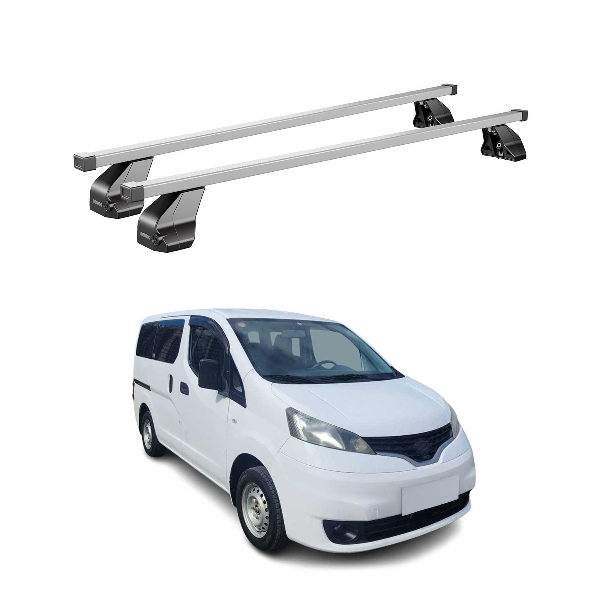 OMAC Dachträger Stahl Gepäckträger für Nissan NV200 2009-2025 Stahl Silber 2x (2-St), Wasserbeständig,Abnehmbar,Multifunktional,Leichtgewichtig