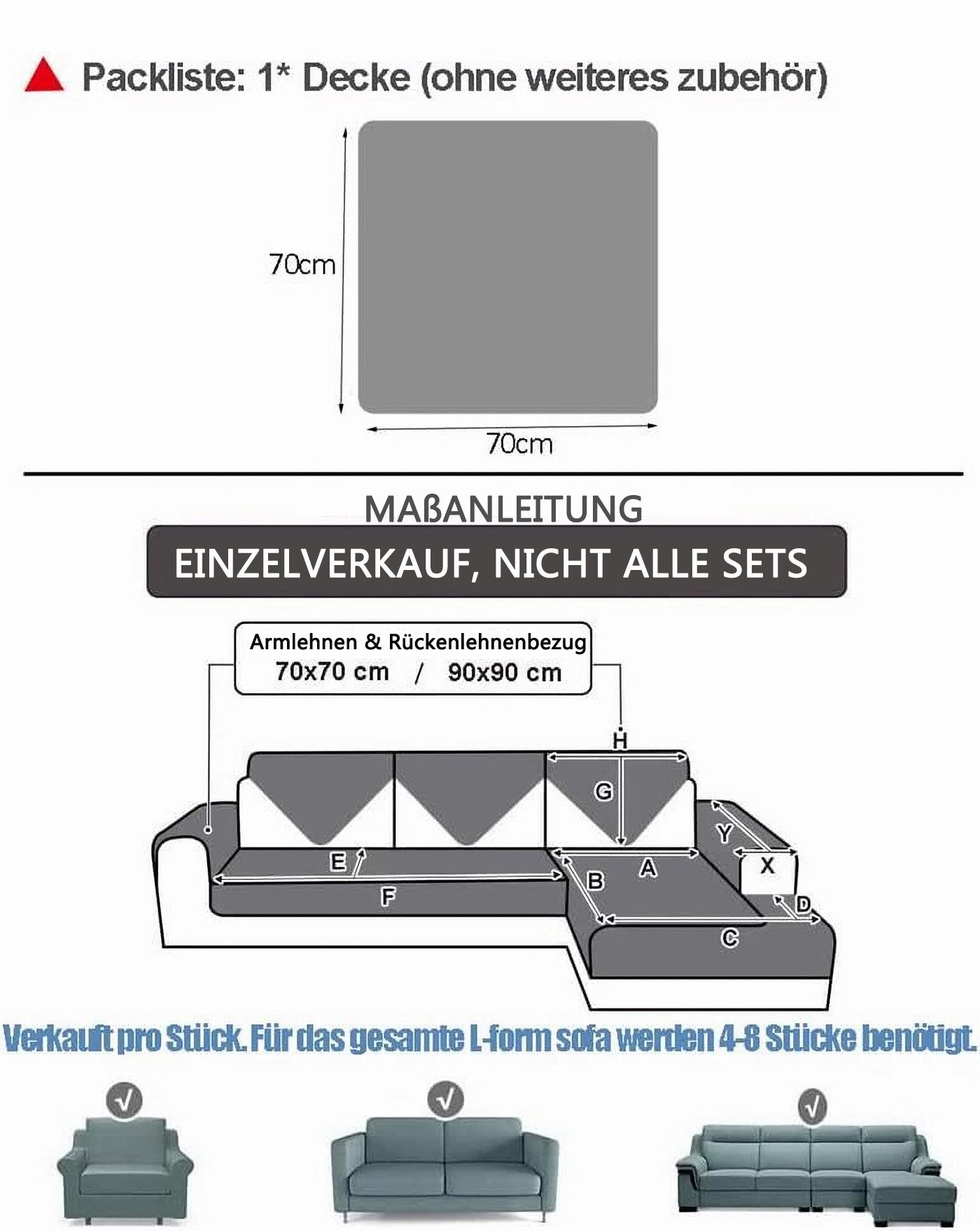 Minicloss Sofaschoner Sofaschoner Schlichtes, modernes Sofabezugs, dickes s günstig online kaufen