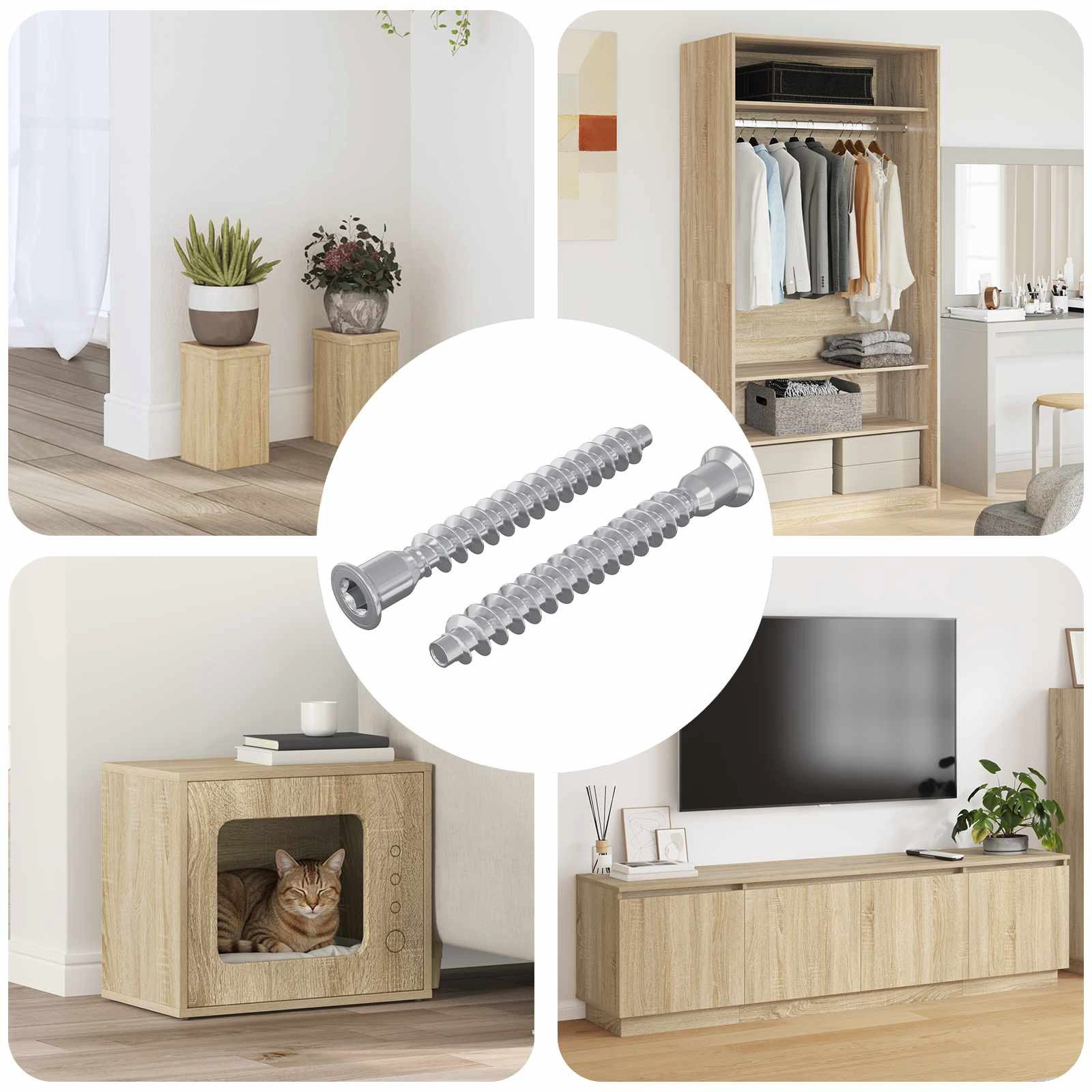 vidaXL Schraube, Confirmat-Schrauben 2 pcs Silber Metall