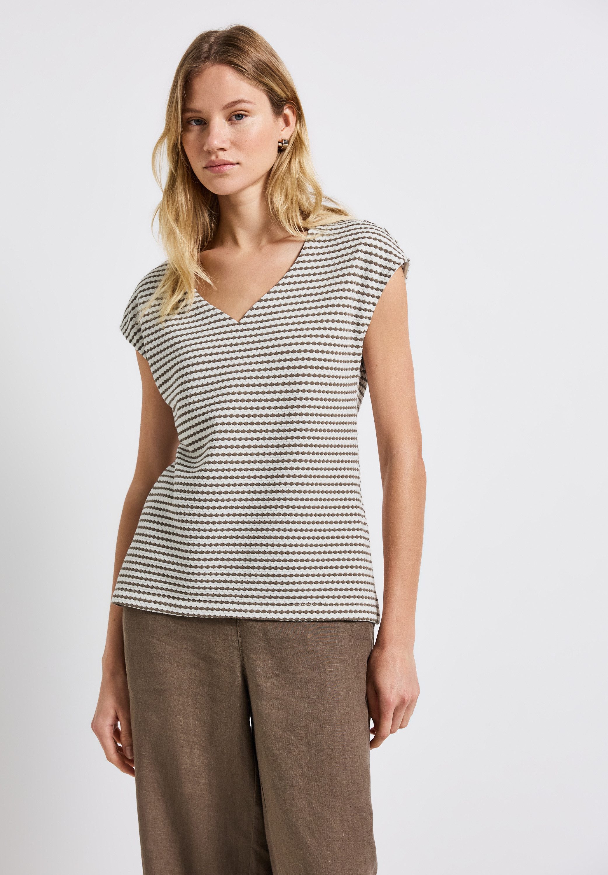 STREET ONE T-Shirt aus softem Materialmix