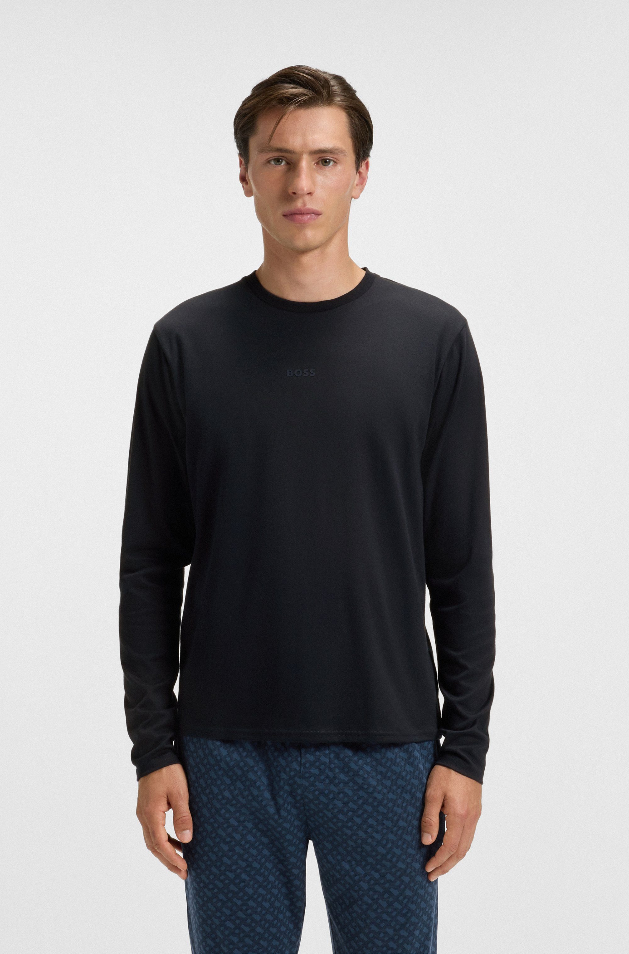 BOSS Pyjama Relax Long Set (2 tlg) Neuheit, Oberteil unifarben, Unterteil g günstig online kaufen