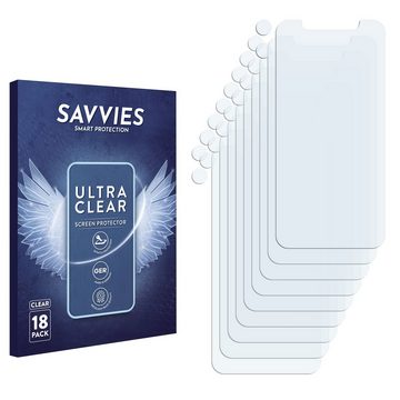 Savvies Schutzfolie für Apple iPhone 11 (Display+Kamera), Displayschutzfolie, 18 Stück, Folie klar