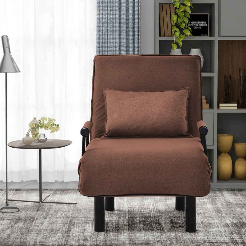 HAUSS SPLOE Schlafsofa Umwandelbarer Schlafsofa-Schlafsessel, klappbarer Sessel mit Kissen, mit Kissen, gepolsterter Sitz, Freizeit-Chaiselounge-Couch