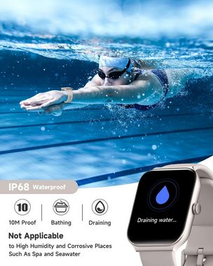 TOOBUR Smartwatch (1,95 Zoll, iOS & Android), Alexa Eingebaut mit Telefonfunktion Fitnessuhr IP68 Wasserdicht Uhr