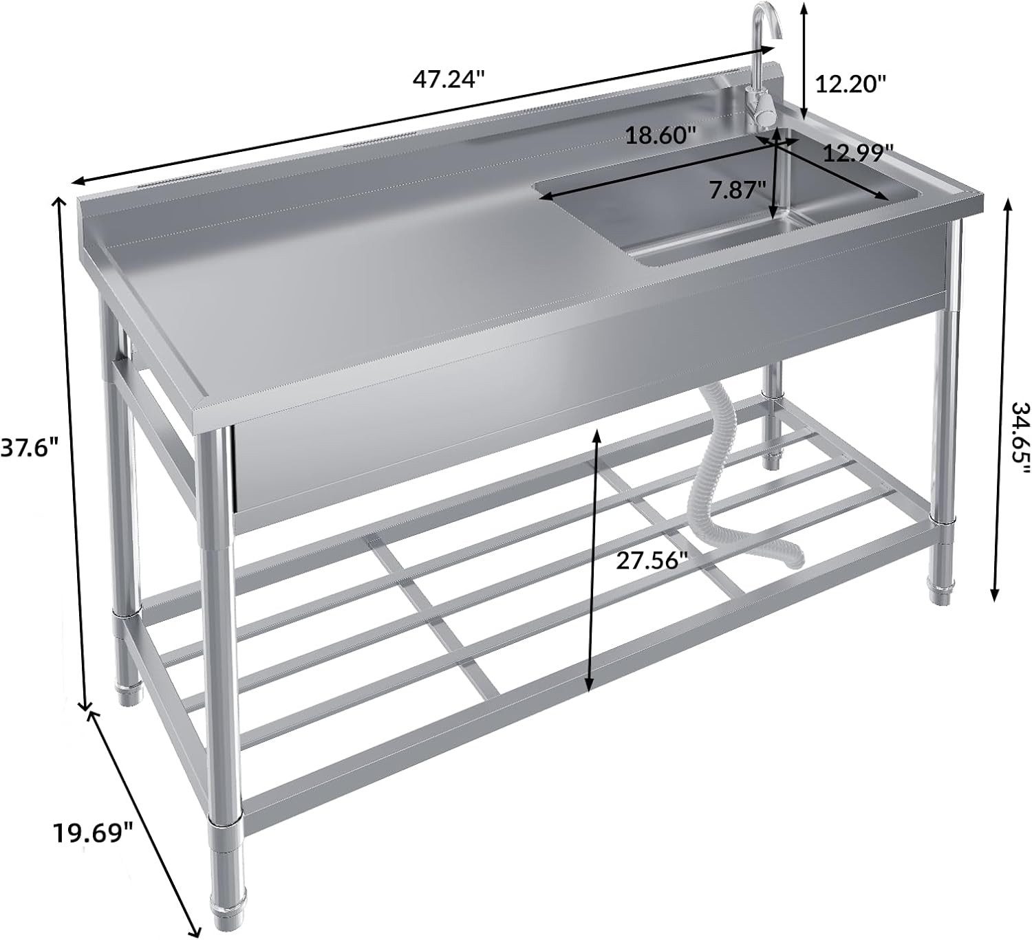 GarveeMore Küchenspüle Edelstahl,Mit 2 Becken Wasserhahn Kalt Und Warmwasse günstig online kaufen