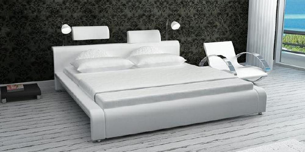 JVmoebel Polsterbett Luxuriöses Lederbett mit modernem Design und stabiler Konstruktion (Bett Rowane (NB), Made in Europa