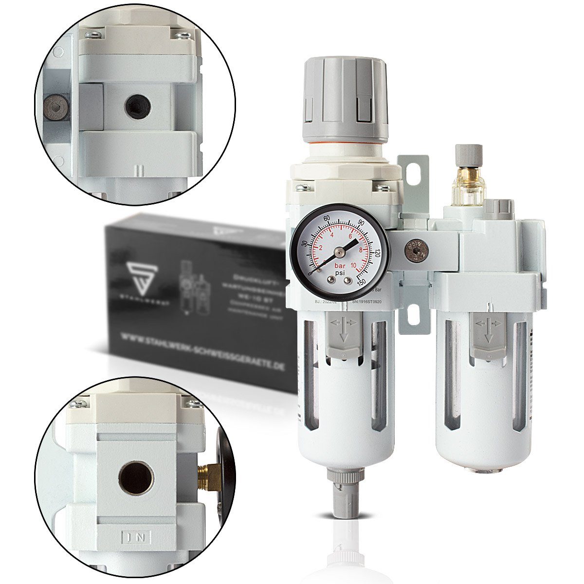 STAHLWERK Druckminderer Druckluftwartungseinheit WE-10 ST für Kompressoren, günstig online kaufen