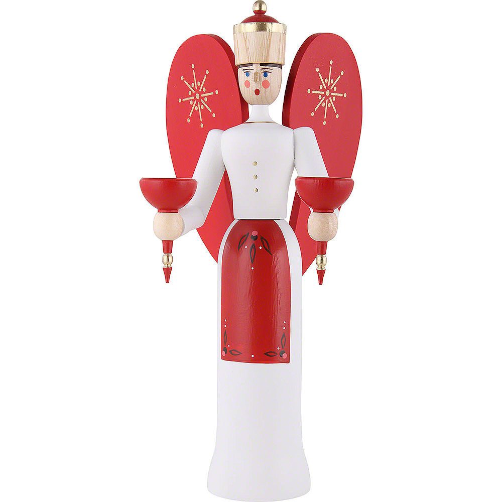 Dregeno Erzgebirge Dekofigur Engel farbig lasiert (28cm) von Dregeno Seiffen