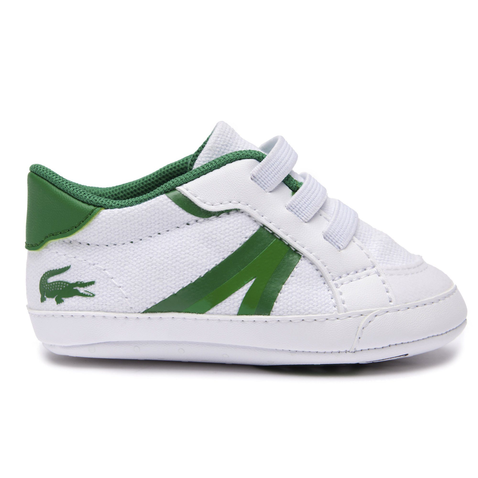 Weiß/Grün Krabbelschuhe, Baby L004 Sneaker, - Krabbelschuh Schuhe Lacoste Cub,