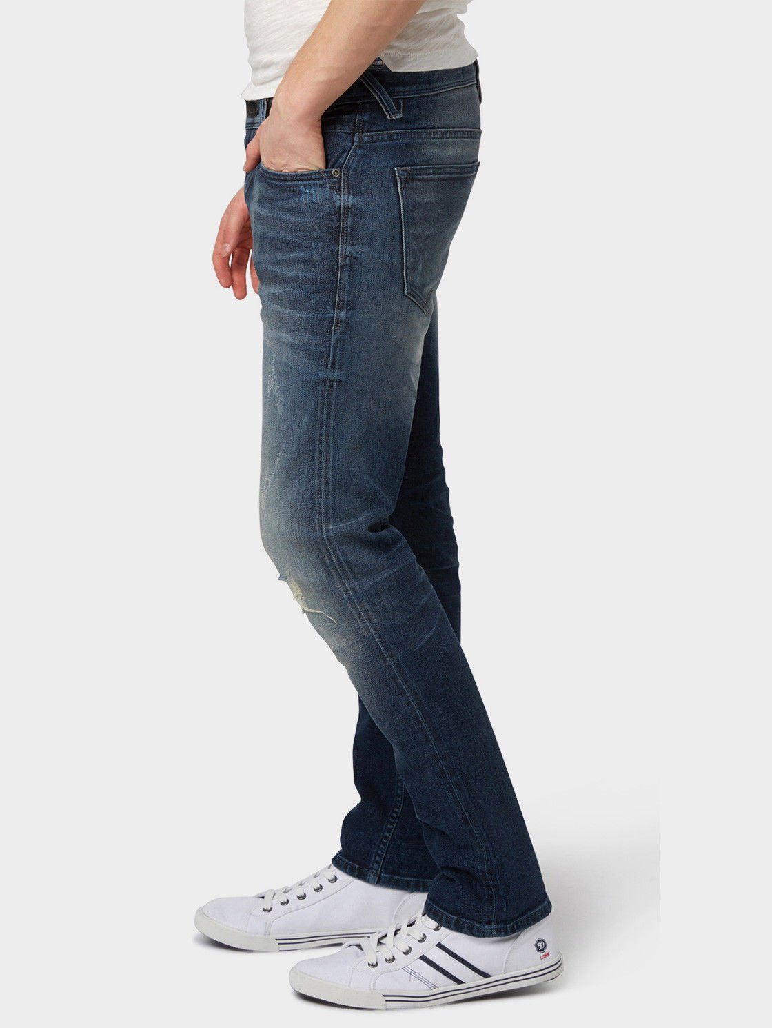 Herren Jeans TOM TAILOR Slim-fit-Jeans Herren Selvage Stretch Denim Hose - Aedan 1075