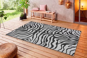 Teppich Zadie, Home affaire, rechteckig, Höhe: 3 mm, Zebra-Design, Robust, Pflegeleicht, Flachgewebe