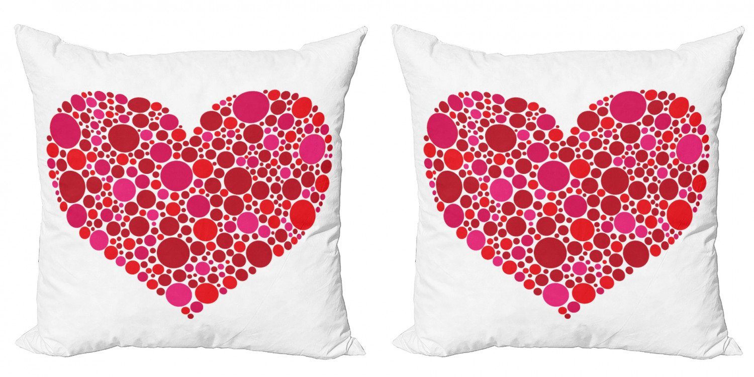 Doppelseitiger Abakuhaus Motiv (2 Dots Romantisches Liebe Digitaldruck, Accent Herzen Stück), Modern Kissenbezüge
