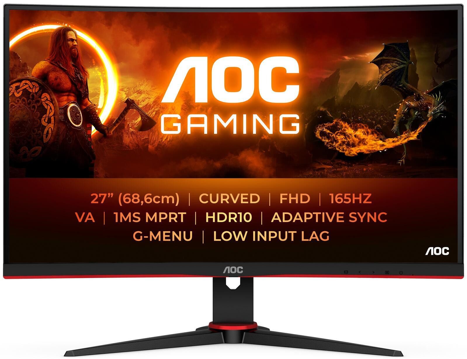 AOC AOC C27G2E/BK Curved-Gaming-Monitor (1920 x 1080, 1 ms Reaktionszeit, 165 Hz, VA Panel)