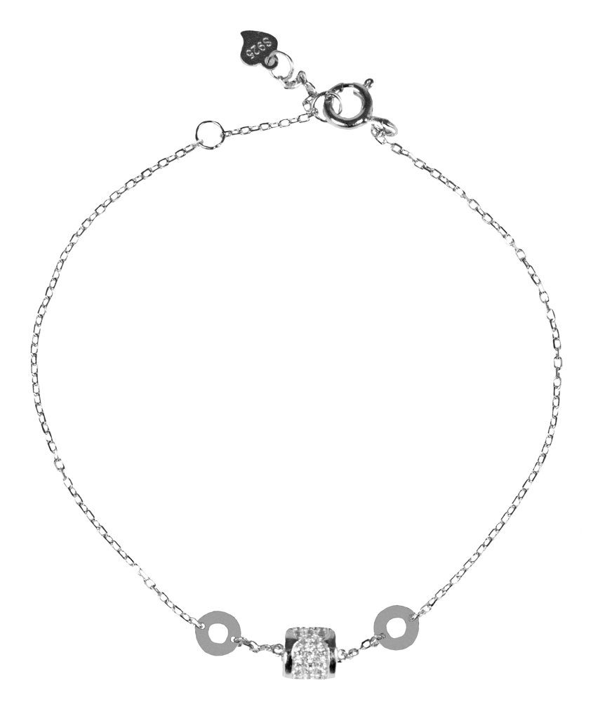 LUISIA® Silberarmband LUISIA Filigranes Damen Armband mit Strass Zylinde