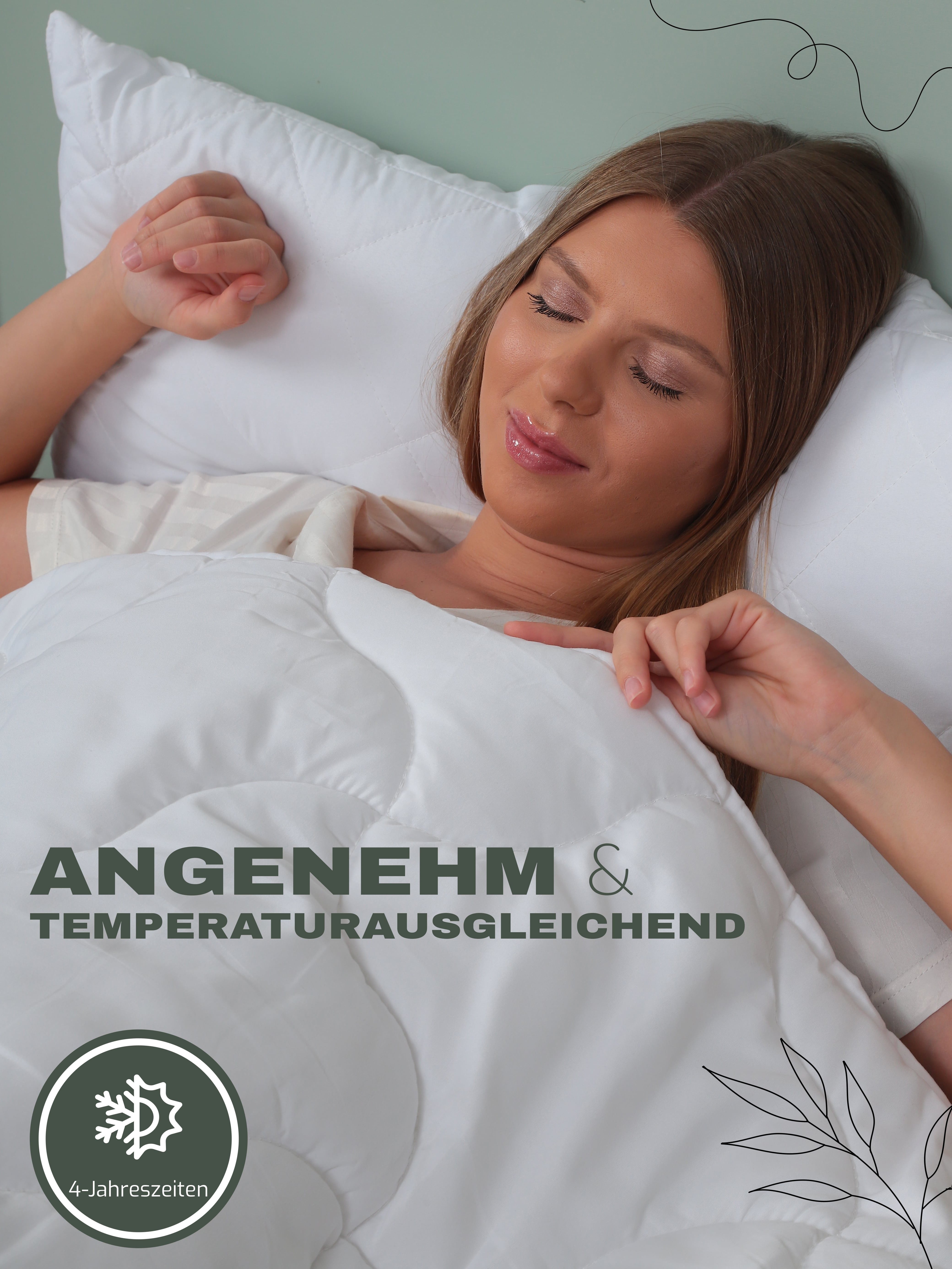 livessa Kunstfaserbettdecke Mikrofaser Bettdecke Steppdecke Ganzjahresdecke 300g/m² Atmungsaktiv, Füllung: Hohlfaser, Bezug: Mikrofaser, Atmungsaktiv, feuchtigk – Bild 5 von 5