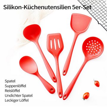 Daisred Kochbesteck-Set 5 Stück Küchenhelfer Silikon Set, Küchenutensilien Set (5-tlg)