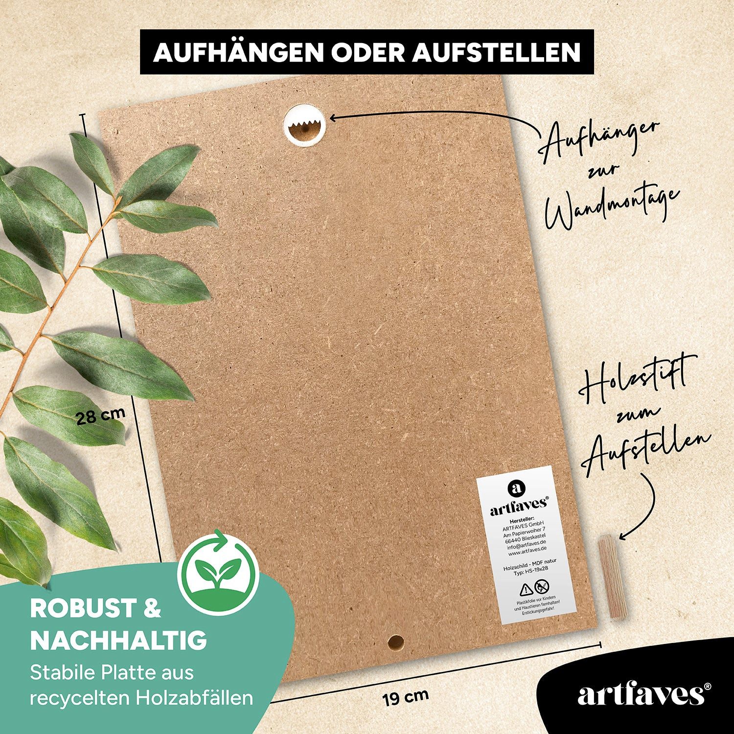 ARTFAVES Holzbild Schild mit Spruch - Die Toilette ist kein Tatort - Retro - witzige Spr