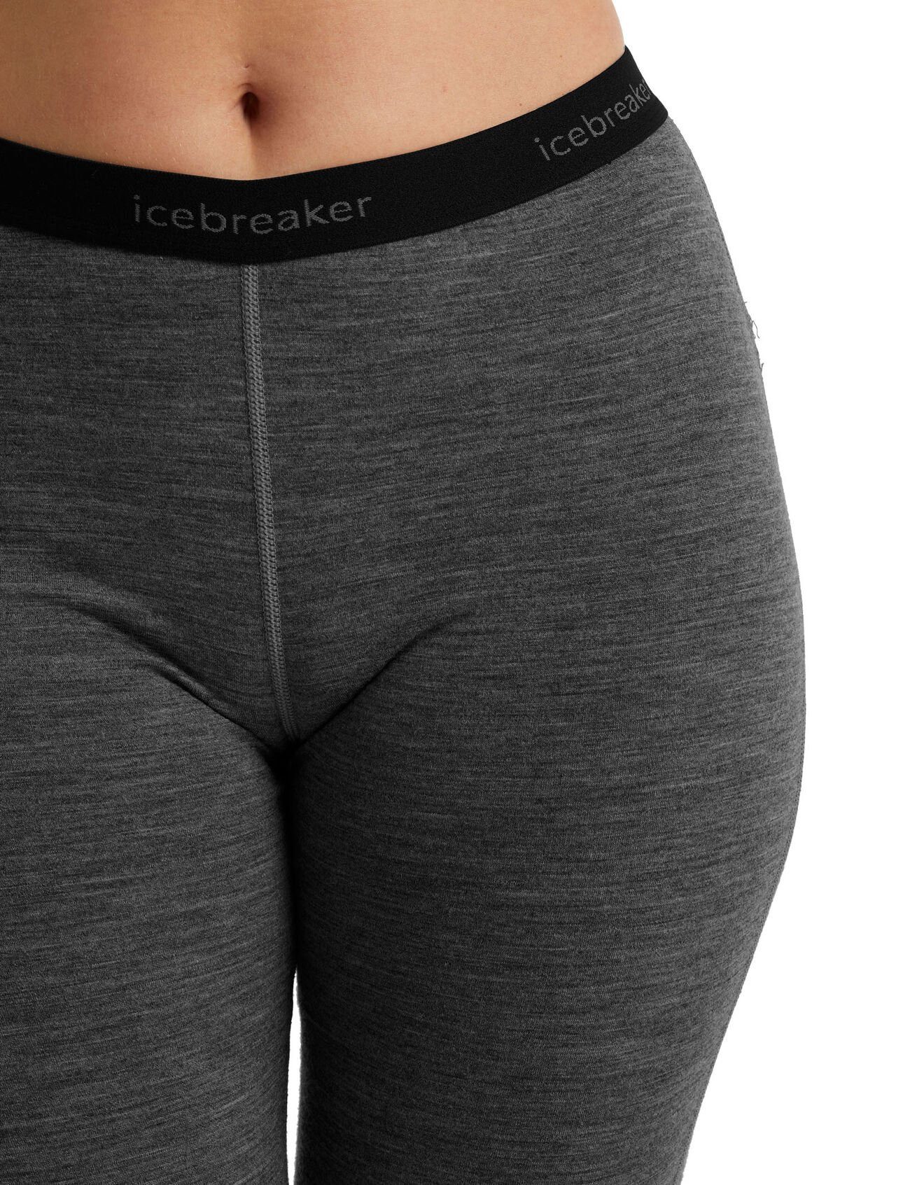 Icebreaker Leggings Unterwäsche 200 Oasis - Merinowolle, enganliegend - lang grau Damen