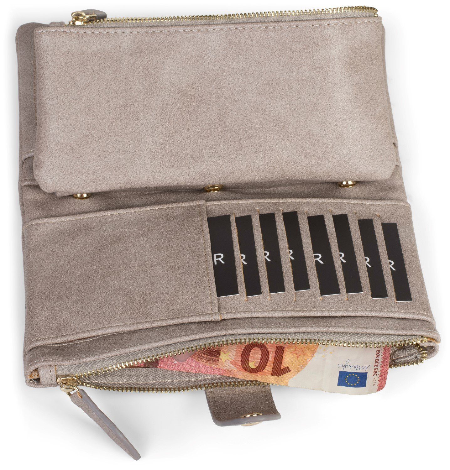 kleiner (1-tlg), Viereck styleBREAKER mit Schwarz Geldbörse Geldbörse Prägung