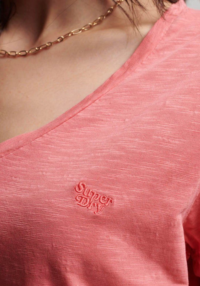 Superdry V-Shirt Coral EMB Sugar VEE SLUB TEE STUDIOS