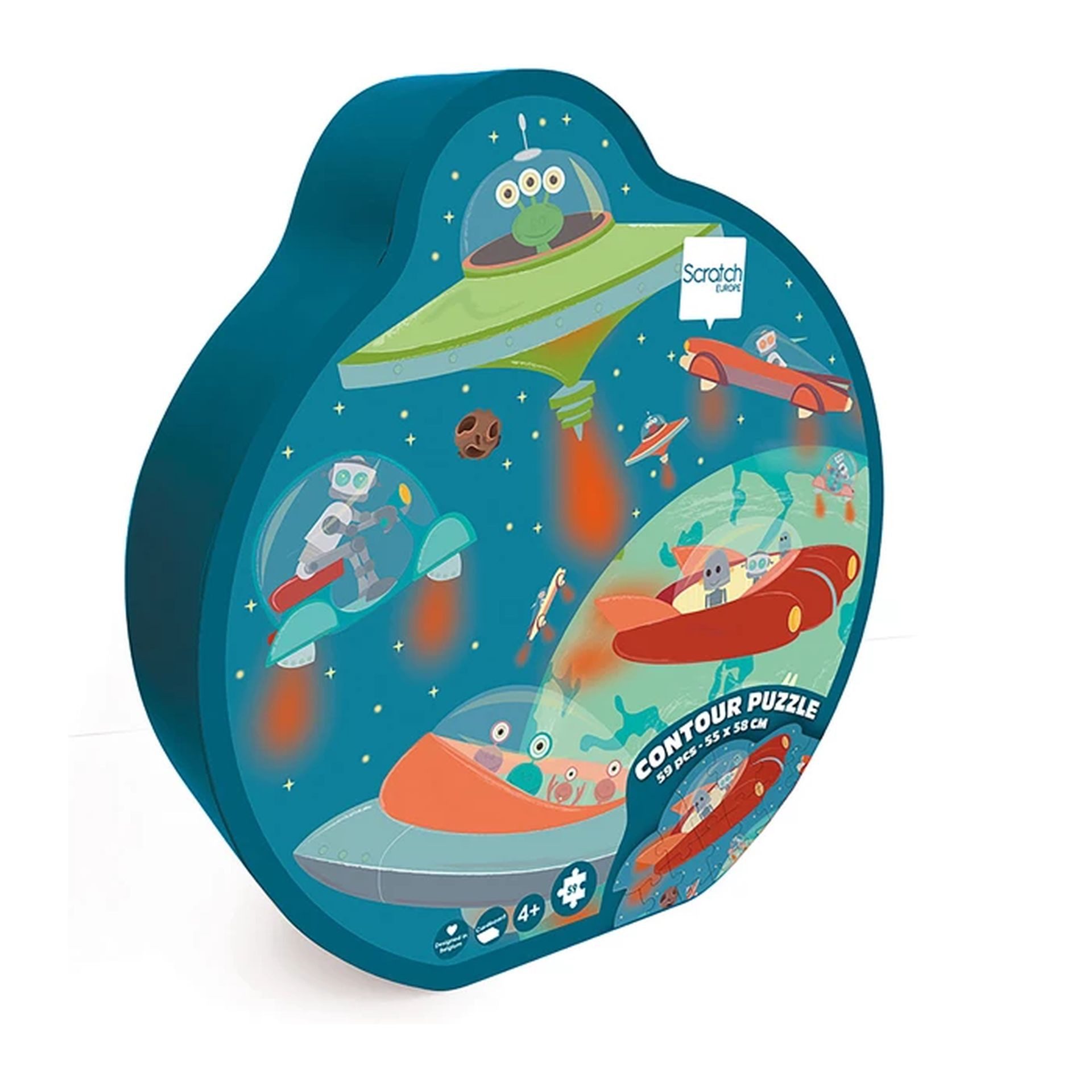 SCRATCH Spiel Konturpuzzle Weltraum 59 Teile